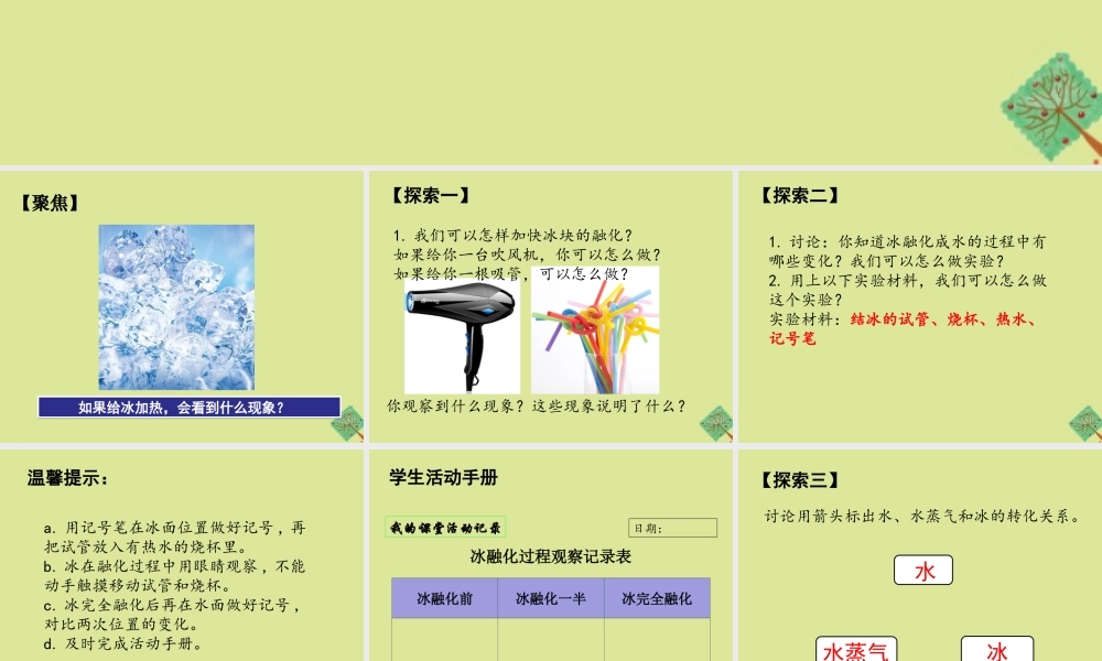 三年级科学上册 第1单元 水 4《冰融化了》课件1 教科版-教科版小学三年级上册自然科学课件