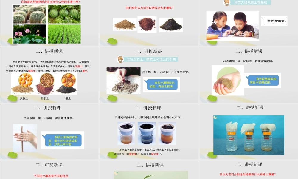 三年级科学上册 第二单元 研究土壤 5 土壤的类型课件（新版）苏教版-（新版）苏教版小学三年级上册自然科学课件