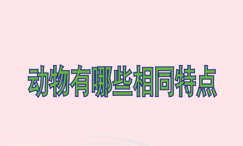三年级科学上册 2.7《动物有哪些相同特点》课件（2） 教科版-教科版小学三年级上册自然科学课件