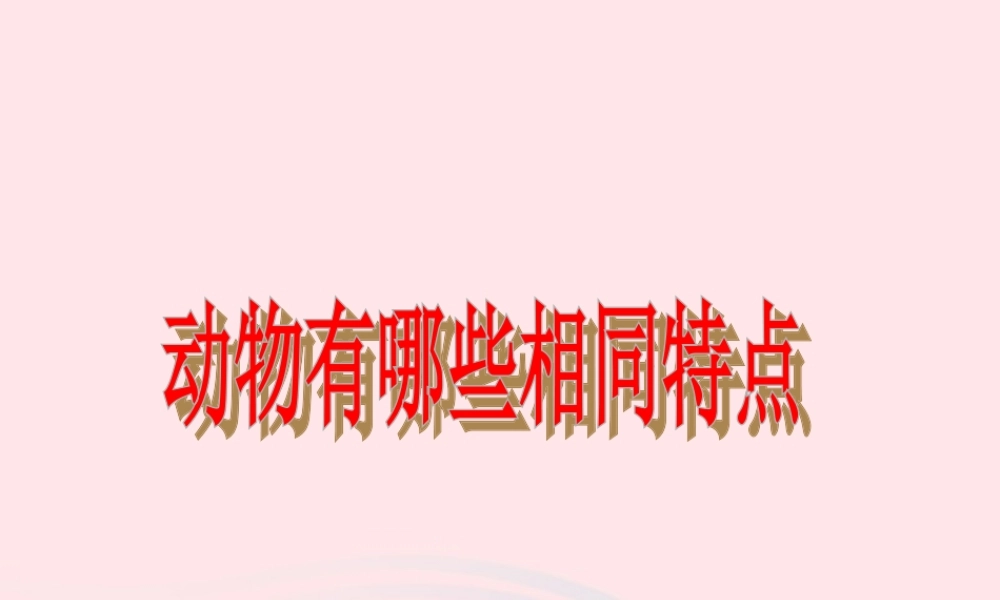 三年级科学上册 2.7《动物有哪些相同特点》课件（4） 教科版-教科版小学三年级上册自然科学课件