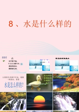 三年级科学上册 第二单元 饮用水 第8课《水是什么样的》课件（2） 鄂教版-鄂教版小学三年级上册自然科学课件