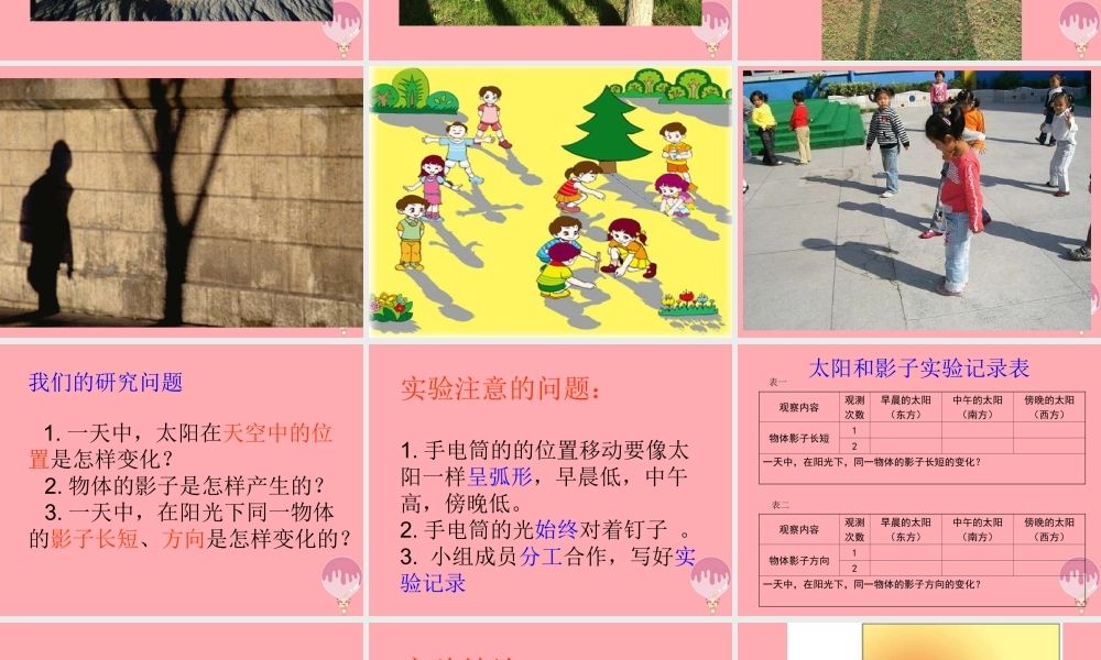 三年级科学上册 3.2 太阳和影子课件1 青岛版五四制-青岛版小学三年级上册自然科学课件