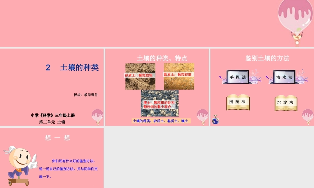 三年级科学上册 3.2 土壤的种类课件4 湘教版-湘教版小学三年级上册自然科学课件