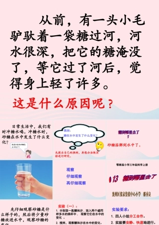 三年级科学上册 第二单元 饮用水 第13课《糖到哪里去了》课件（2） 鄂教版-鄂教版小学三年级上册自然科学课件
