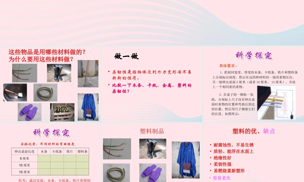 三年级科学上册 3.3《比较柔韧性》课件（1） 教科版-教科版小学三年级上册自然科学课件