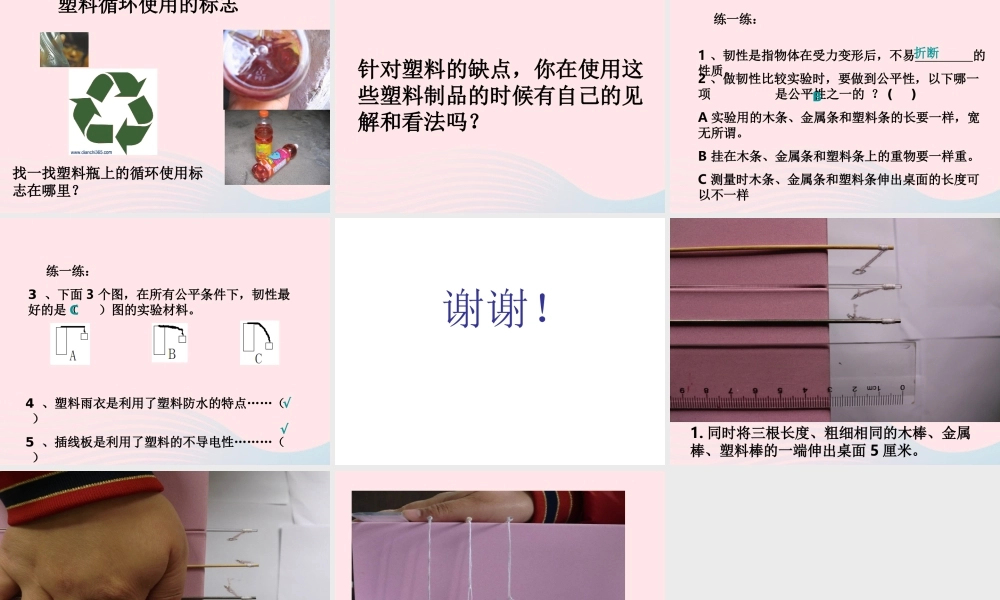 三年级科学上册 3.3《比较柔韧性》课件（2） 教科版-教科版小学三年级上册自然科学课件