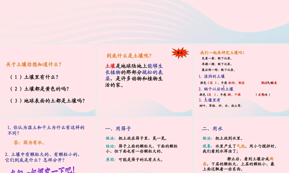 三年级科学上册 第6课《观察土壤》课件（1） 冀教版-冀教版小学三年级上册自然科学课件