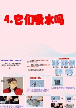 三年级科学上册 3.4《它们吸水吗》课件（4） 教科版-教科版小学三年级上册自然科学课件