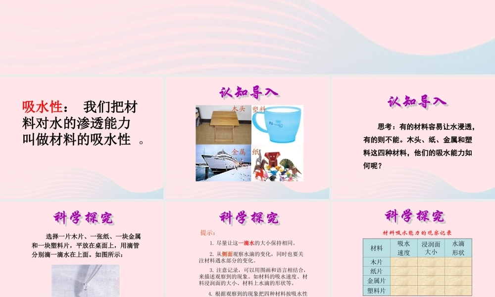 三年级科学上册 3.4《它们吸水吗》课件（5） 教科版-教科版小学三年级上册自然科学课件