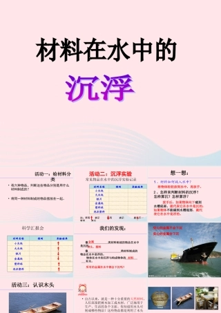 三年级科学上册 3.5《材料在水中的沉浮》课件（1） 教科版-教科版小学三年级上册自然科学课件