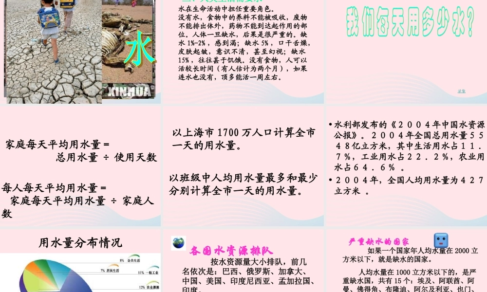 三年级科学上册 第8课《水与生命》课件（4） 冀教版-冀教版小学三年级上册自然科学课件