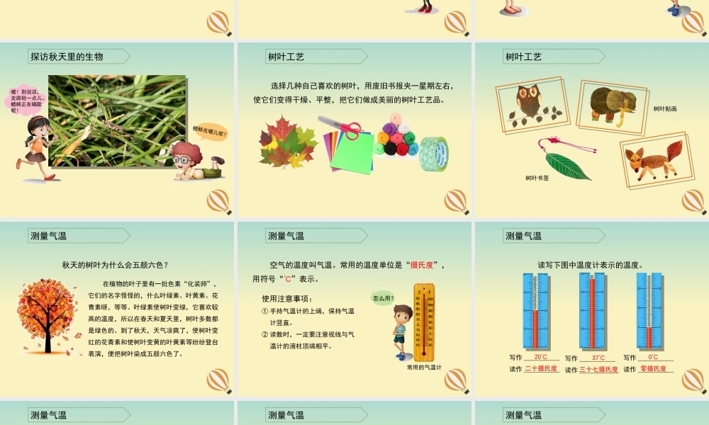 三年级科学上册 第三单元 秋天 一幅美丽的图画 1 《寻找秋天》教学课件 大象版-大象版小学三年级上册自然科学课件