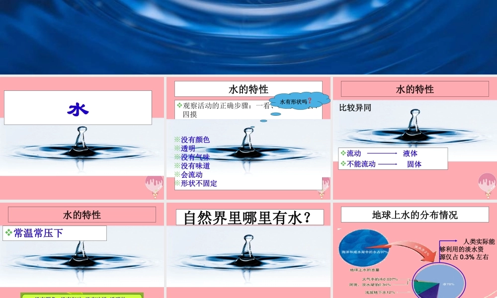 三年级科学上册 4.1 认识水课件1 青岛版五四制-青岛版小学三年级上册自然科学课件