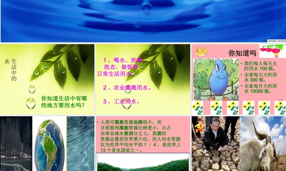 三年级科学上册 第11课 节约用水课件2 冀教版-冀教版小学三年级上册自然科学课件