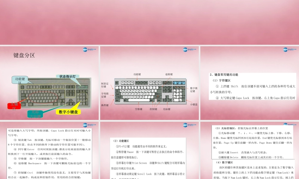 三年级信息技术上册 第6课 键盘指法课件 辽师大版（三起）