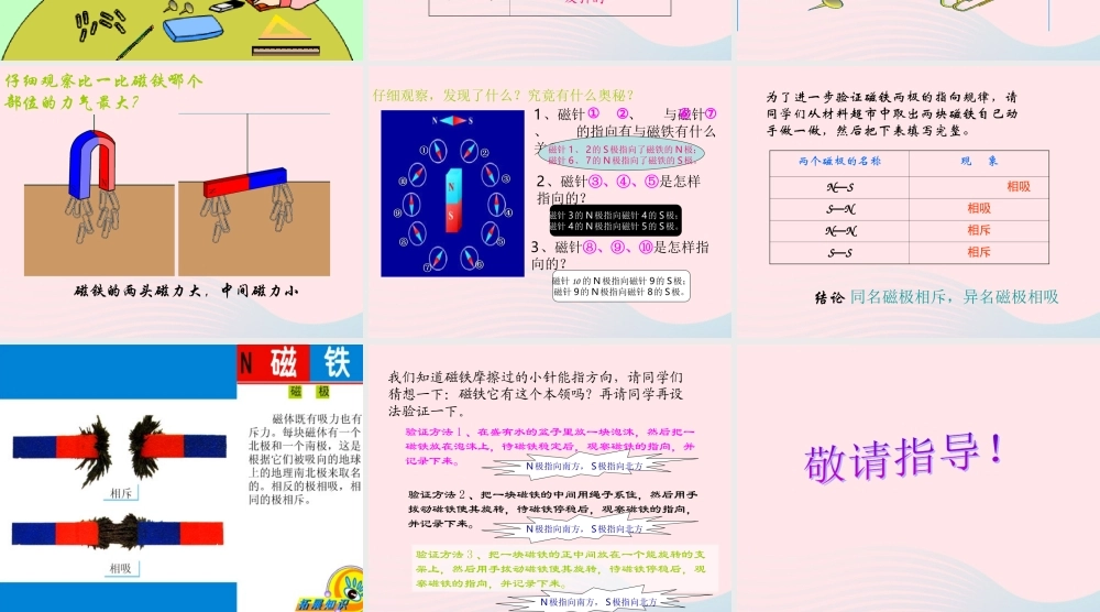 三年级科学上册 第三单元 身边的玩具 第16课《磁铁玩具》课件（1） 鄂教版-鄂教版小学三年级上册自然科学课件