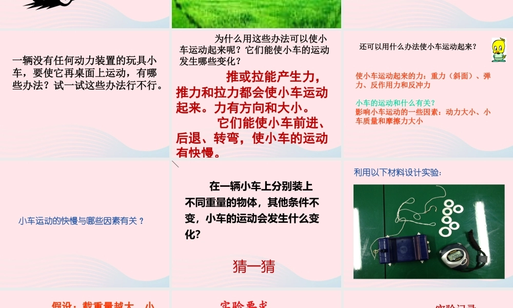 三年级科学上册 第三单元 身边的玩具 第18课《小车的运动》课件（1） 鄂教版-鄂教版小学三年级上册自然科学课件