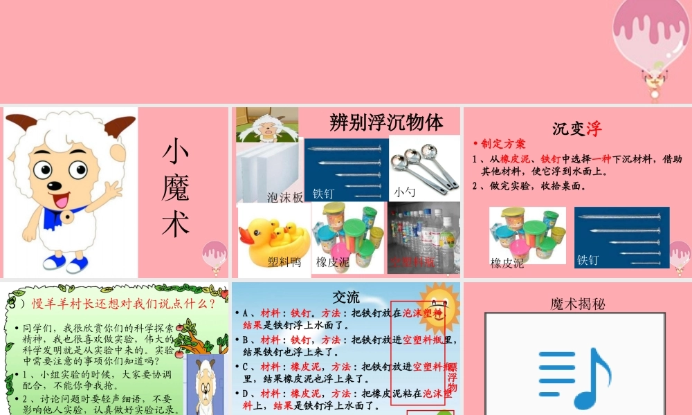 三年级科学上册 4.3 改变浮和沉课件2 青岛版五四制-青岛版小学三年级上册自然科学课件