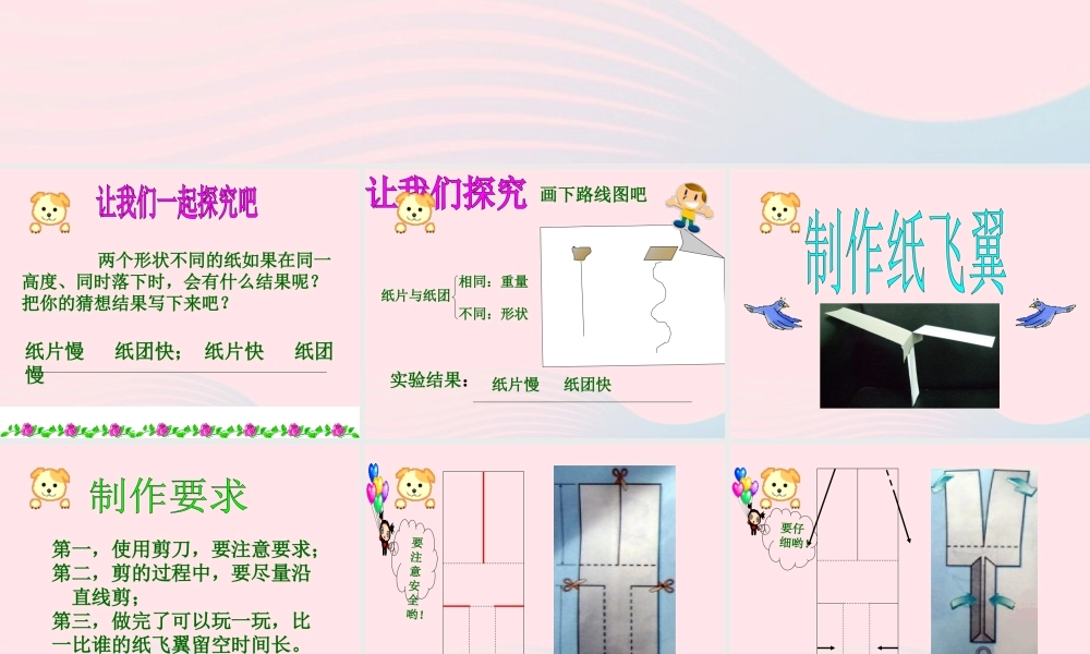 三年级科学上册 第14课《纸飞翼》课件（1） 冀教版-冀教版小学三年级上册自然科学课件