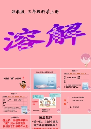 三年级科学上册 4.3 溶解课件2 湘教版-湘教版小学三年级上册自然科学课件