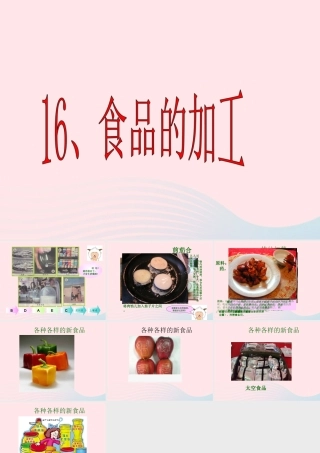 三年级科学上册 第16课《食品的加工》课件（2） 冀教版-冀教版小学三年级上册自然科学课件