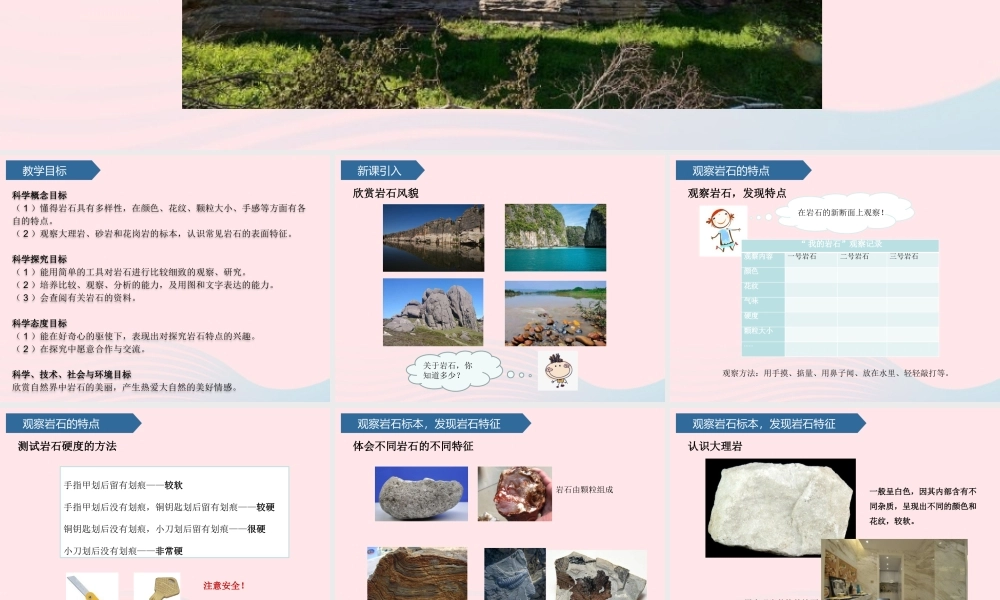 三年级科学上册 第三单元 土壤与岩石 第12课认识岩石课件 青岛版六三制-青岛版小学三年级上册自然科学课件