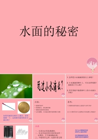 三年级科学上册 4.4 水面的秘密课件3 青岛版五四制-青岛版小学三年级上册自然科学课件