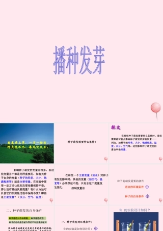 三年级科学下册 第一单元 第1课《播种发芽》课件1 鄂教版-鄂教版小学三年级下册自然科学课件