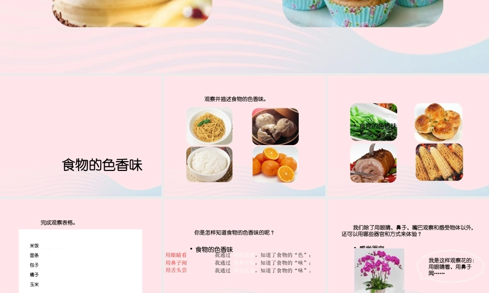 三年级科学上册 第一单元 生活中的食物 第2课《食物的色香味》课件（3） 鄂教版-鄂教版小学三年级上册自然科学课件
