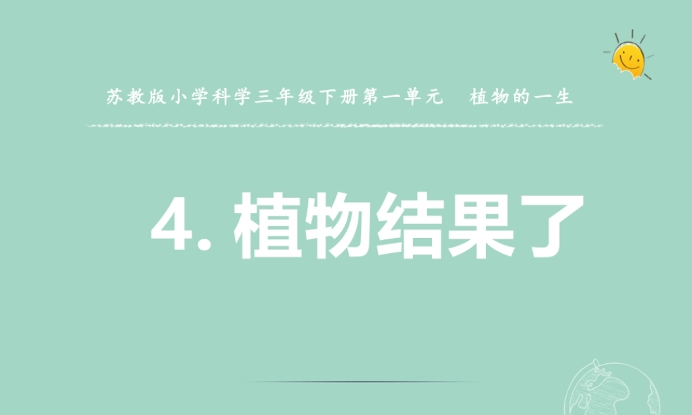 三年级科学下册 第一单元 植物的一生 4 植物结果了课件2 苏教版-苏教版小学三年级下册自然科学课件