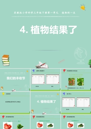 三年级科学下册 第一单元 植物的一生 4 植物结果了课件2 苏教版-苏教版小学三年级下册自然科学课件