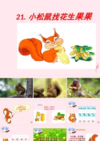 一年级语文下册 课文6 第21课《小松鼠找花生果》课件 苏教版-苏教版小学一年级下册语文课件