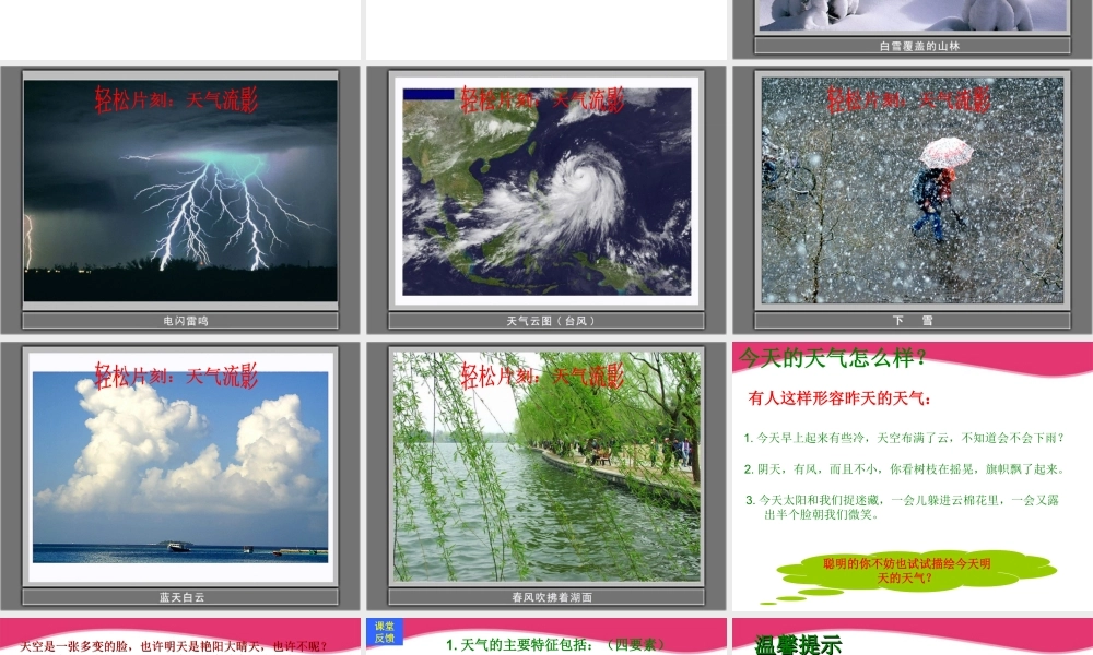 三年级科学上册 今天的天气课件1 青岛版