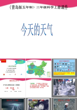 三年级科学上册 今天的天气课件1 青岛版