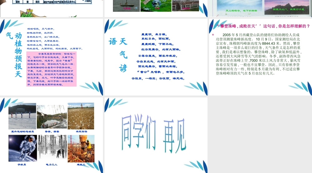 三年级科学上册 今天的天气课件3 青岛版