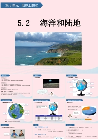 三年级科学上册 第五单元 地球上的水 第19课海洋和陆地课件 青岛版六三制-青岛版小学三年级上册自然科学课件