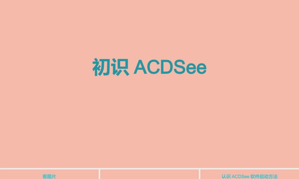 三年级信息技术下册 第二单元 文件管理 第8课 管理图像《认识ACDSee》课件 新人教版-新人教版小学三年级下册信息技术课件