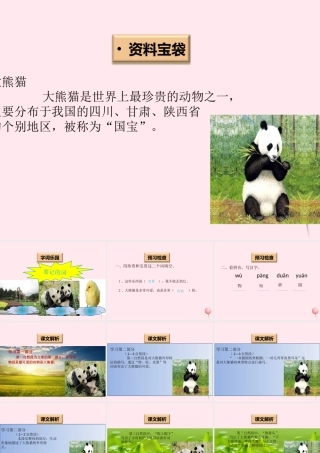一年级语文下册 阅读八《大熊猫》课件1 教科版-教科版小学一年级下册语文课件