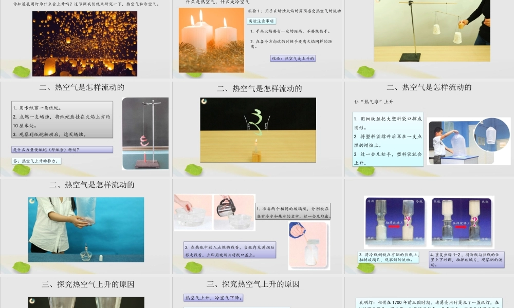 三年级科学上册 第一单元 认识空气 3 热空气和冷空气课件（新版）苏教版-（新版）苏教版小学三年级上册自然科学课件