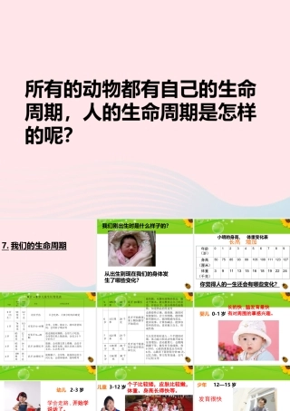 三年级科学下册 动物的生命周期 7 我们的生命周期课件 教科版-教科版小学三年级下册自然科学课件