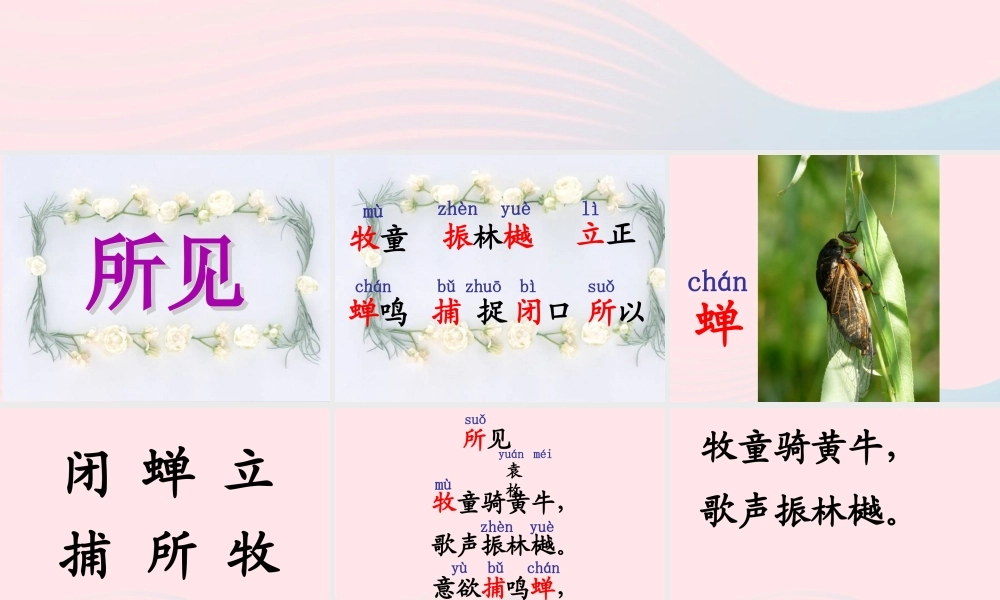 一年级语文下册 阅读二 第4课《古诗两首》（所见）课件1 教科版-教科版小学一年级下册语文课件