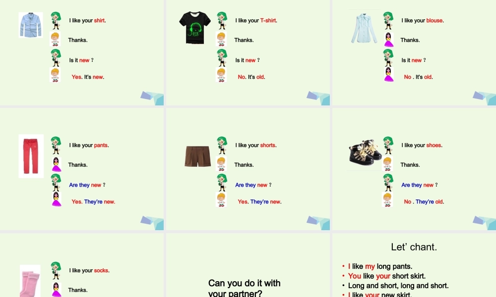 三年级英语上册 Lesson 5 New and old课件 冀教版（一起）-冀教版小学三年级上册英语课件