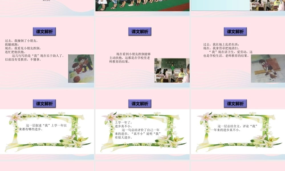 一年级语文下册 阅读九《上学一年了，进步真不小》课件2 教科版-教科版小学一年级下册语文课件