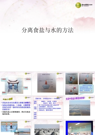 三年级科学下册 分离盐和水的方法课件1 大象版