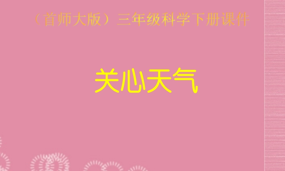 三年级科学下册 关心天气 4课件 首师大版