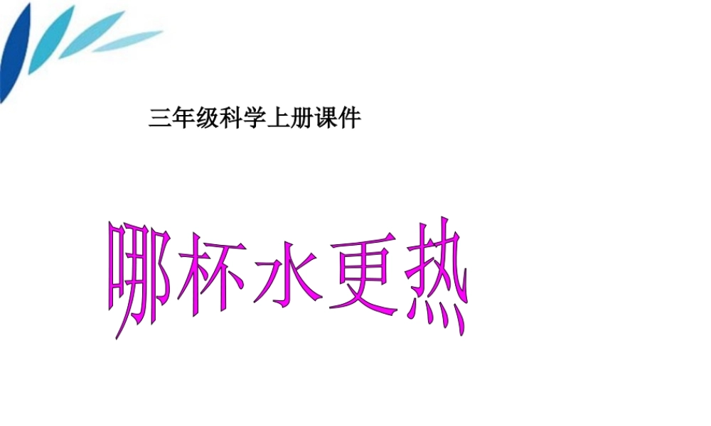三年级科学上册 哪杯水更热课件2 青岛版
