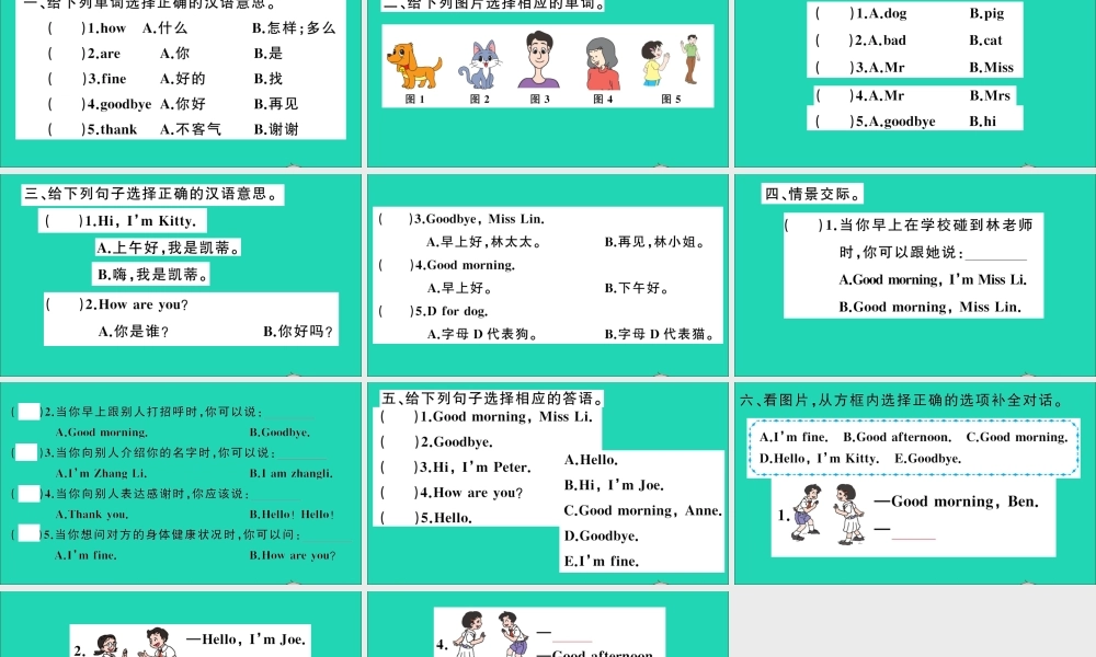 三年级英语上册 Module 1 Getting to know you Unit 2 How are you作业课件 沪教牛津版（三起）-牛津版小学三年级上册英语课件