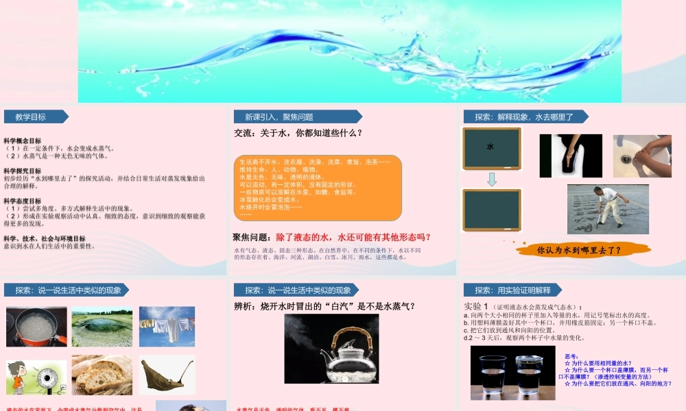 三年级科学上册 水 1水到哪里去了课件 教科版-教科版小学三年级上册自然科学课件