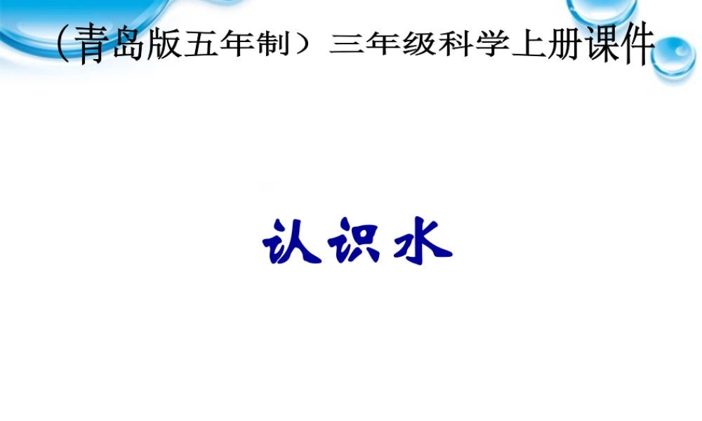 三年级科学上册 认识水课件1 青岛版