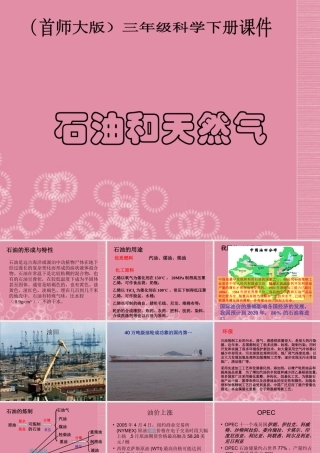 三年级科学下册 石油和天然气 1课件 首师大版